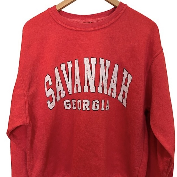 Savannah Georgia Vintage 90s Crewneck Sweatshirt Oversized Medium - Picture 2 of 6